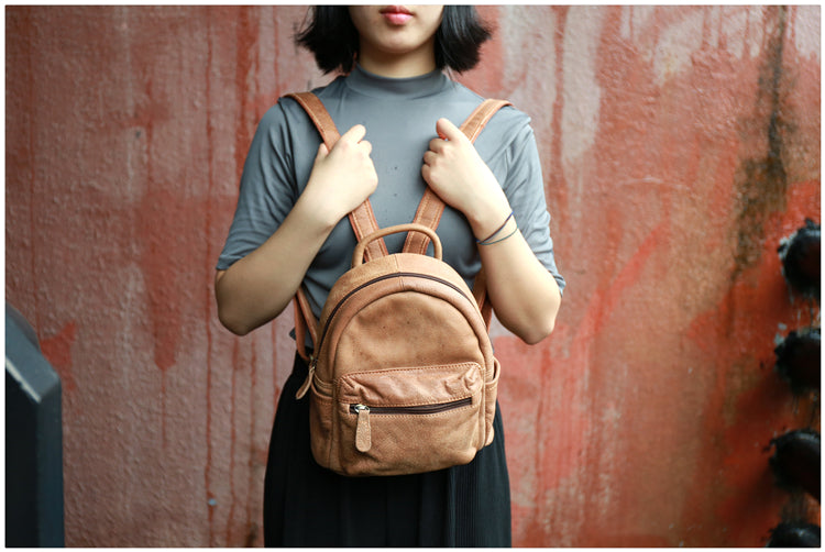 brown leather backpack purse cute yearsbag Ladies Mini Brown Leather Backpack Purse Back Bag Cute Backpacks for W – igemstonejewelry