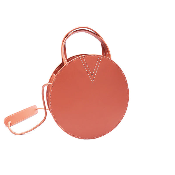 Ladies Pink Leather Crossbody Bags Women Shoulder Bag Circle Bag round bag