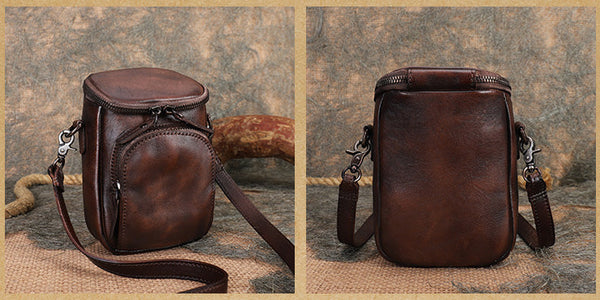 Ladies Shoulder Bag Genuine Leather Crossbody Bags For Women Brown