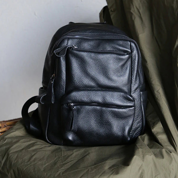Ladies Small Black Leather Backpack Bag Leather Rrucksack Bag Designer