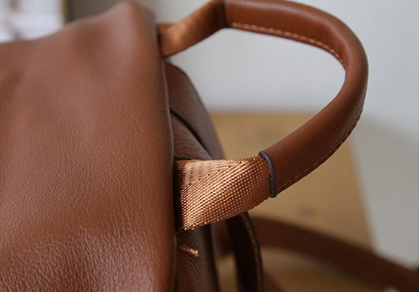Ladies Small Black Leather Backpack Bag Leather Rrucksack Bag Durable