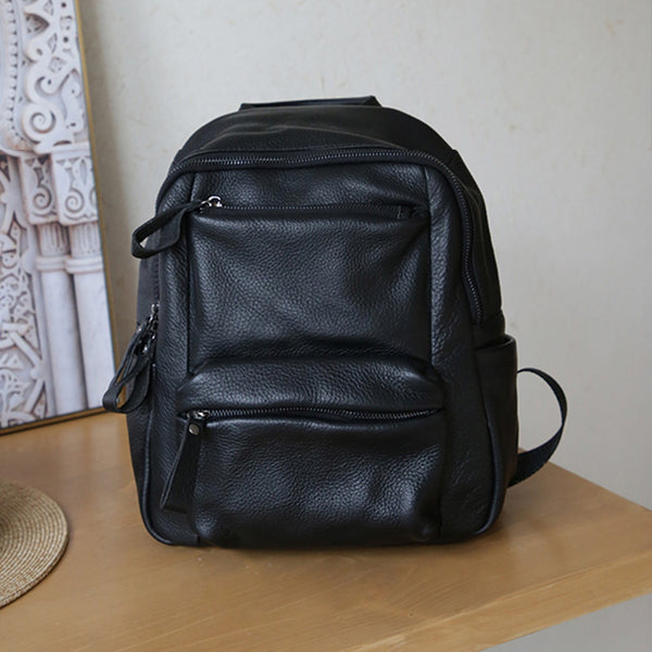 Ladies Small Black Leather Backpack Bag Leather Rrucksack Bag Nice