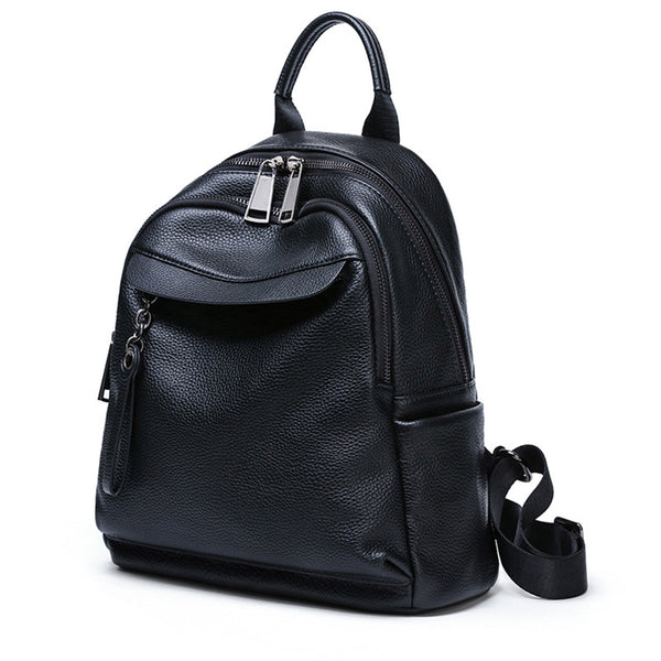 Ladies Small Black Leather Rucksack Leather Women's Backpack Purses Best