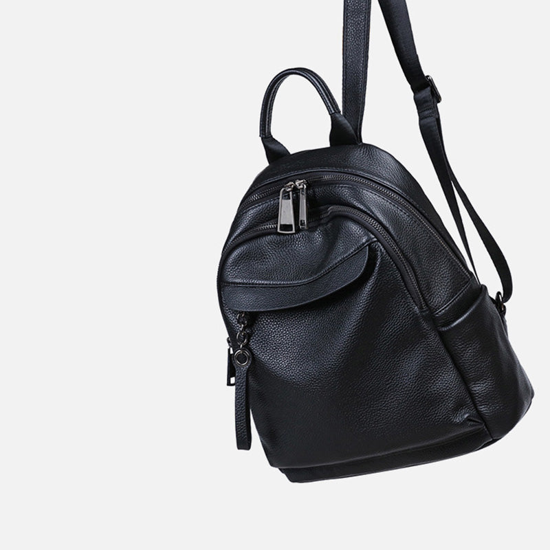 designer black leather backpack Ladies Small Black Leather Rucksack Leather Women's Backpack Purses – igemstonejewelry