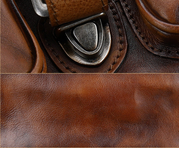Ladies Small Genuine Leather Satchel Bags Cross Shoulder Bag Details