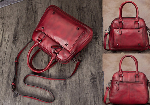 Vintage Leather Women's Crossbody Handbags Shoulder Purse