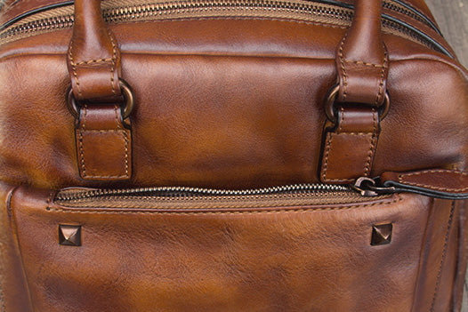 Ladies Small Leather Handbag Brown Shoulder Bag Handmade