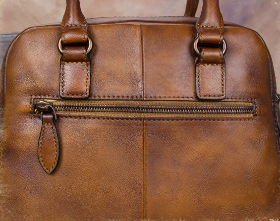Ladies Small Leather Handbag Brown Shoulder Bag Quality