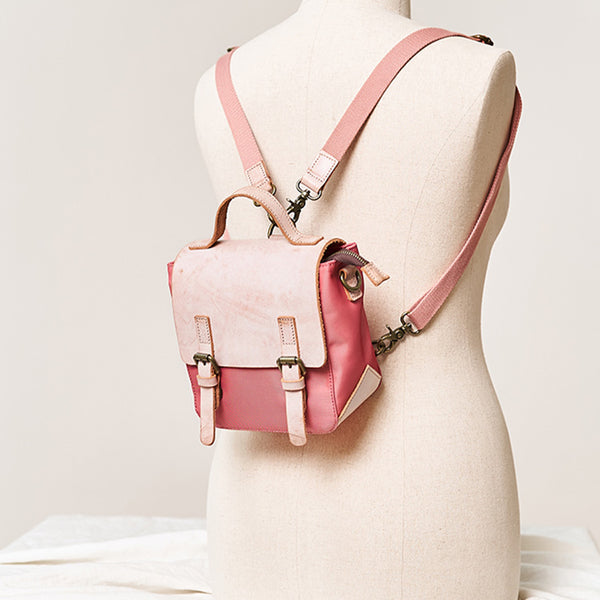 Ladies Small Leather Nylon Rucksack Backpack Crossbody Messenger Bag For Women Affordable