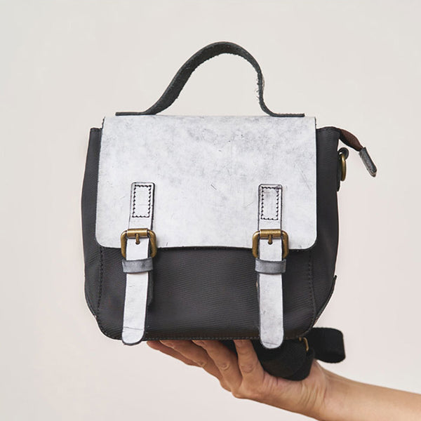 Ladies Small Leather Nylon Rucksack Backpack Crossbody Messenger Bag For Women Nice