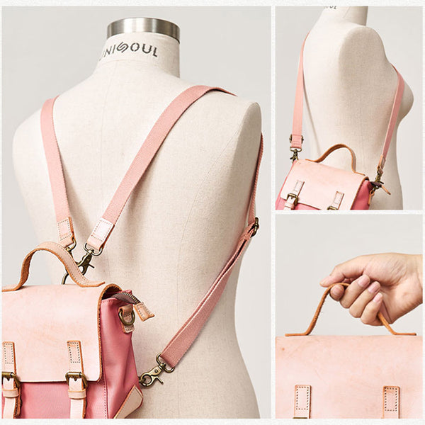 Ladies Small Leather Nylon Rucksack Backpack Crossbody Messenger Bag For Women Original