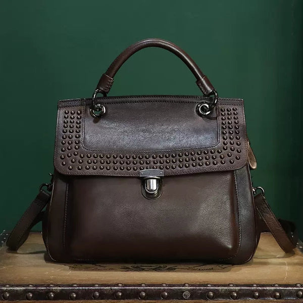 Vintage Womens Small Leather Handbag Black Leather Shoulder Bag