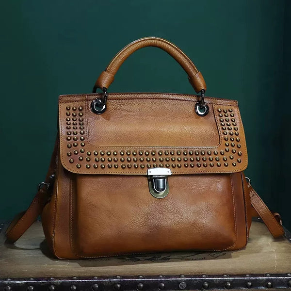Womens Everyday Handbag Brown Leather Crossbody Bag