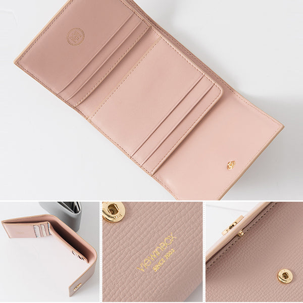 Ladies Small Leather Wallet Purse Short Leather Wallets for Women Minimalist