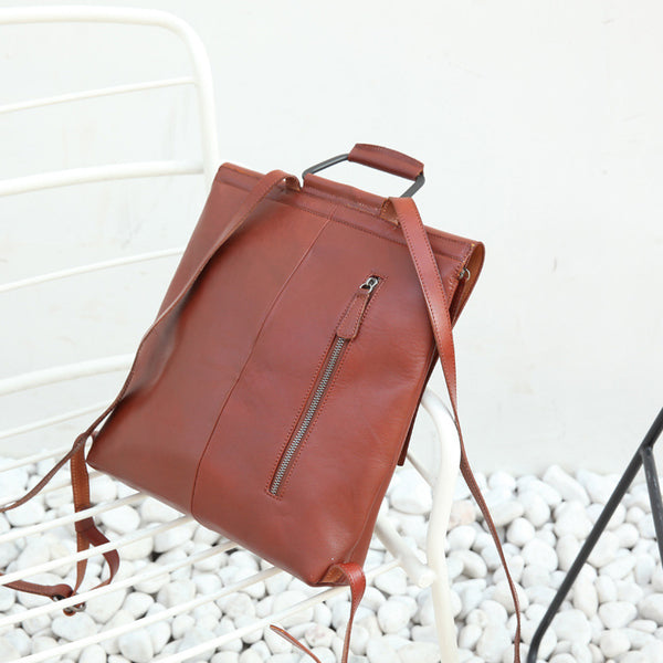 Ladies Tan Leather Elegant Backpack Bag Purse Womens Fashion Bookbag Purse for Women Details