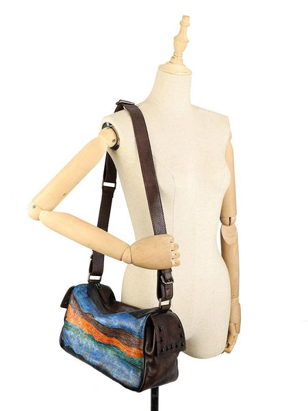 Ladies Vintage Leather Crossbody Bag Side Bags For Women Funky