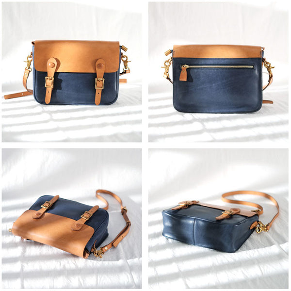 Ladies Vintage Leather Crossbody Satchel Purse Messenger Bag For Women Fashion