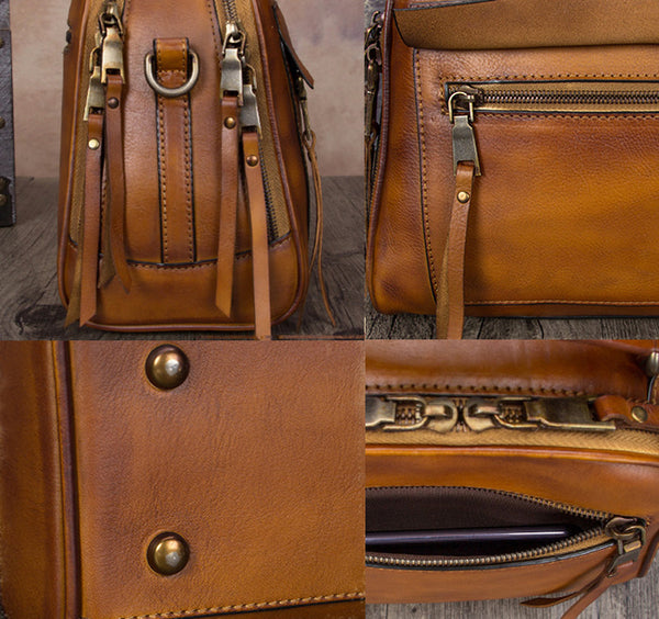 Ladies Vintage Leather Handbags Cross Shoulder Bag For Women Details