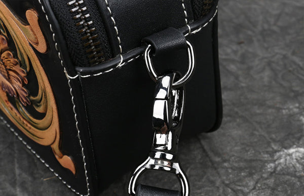 Ladies Vintage Tooled Leather Crossbody Bag Side Bags For Women Original