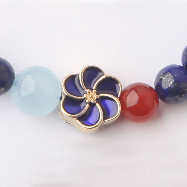 Lapis Lazuli Beaded Bracelets Handmade Gemstone Jewelry Accessories Gift Women details