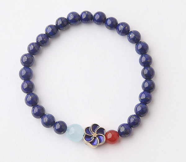 Lapis Lazuli Beaded Bracelets Handmade Gemstone Jewelry Accessories Gift Women elegant