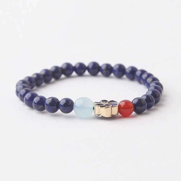 Lapis Lazuli Beaded Bracelets December Birthstone Gemstone Jewelry Accessories for Women