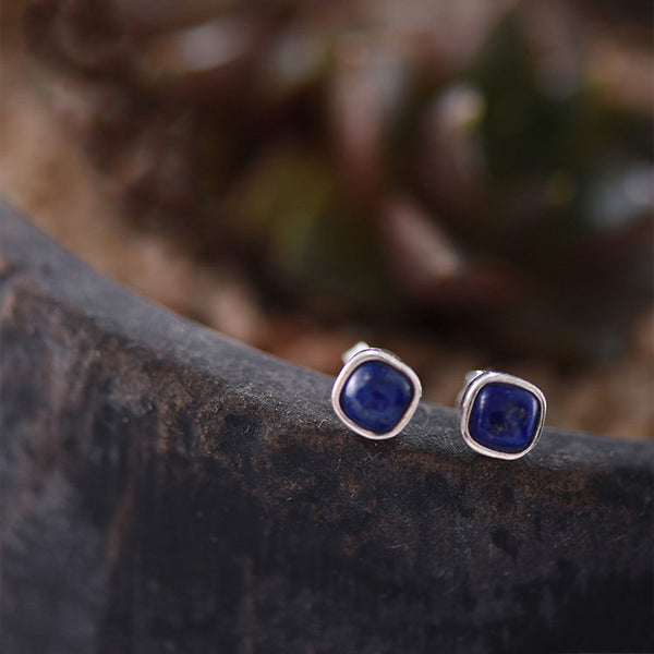 Lapis Lazuli Stud Earrings Sterling Silver Jewelry Accessories Gifts Women adorable