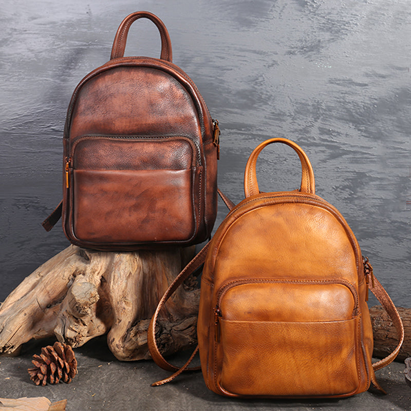 Brown Leather Womens Backpack Hiking Backpack For Women – igemstonejewelry