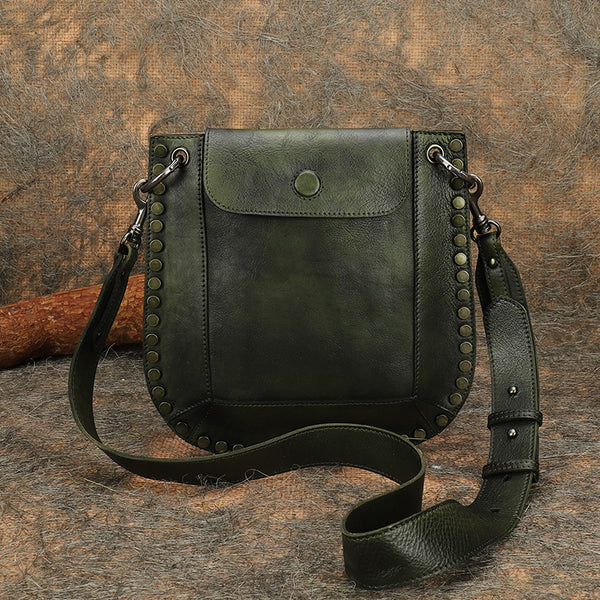 Medium Women's Western Cowhide Leather Crossbody Purse Satchel Bag For Ladies Affordable
