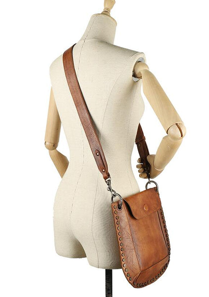 Medium Women's Western Cowhide Leather Crossbody Purse Satchel Bag For Ladies Boutique