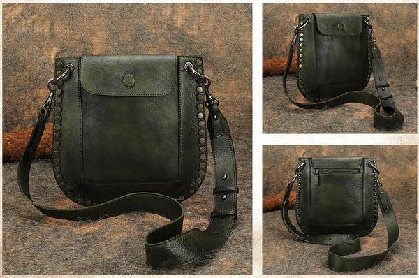 Ladies Green Leather Shoulder Bag Side Bags For Women