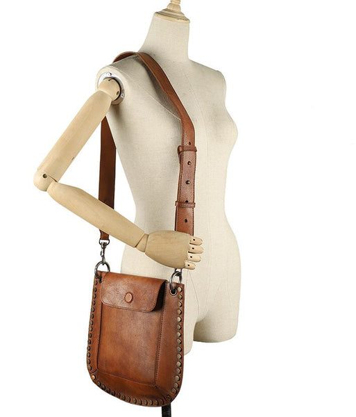 Medium Women's Western Cowhide Leather Crossbody Purse Satchel Bag For Ladies Quality