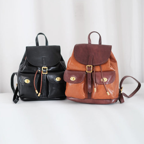 Mini Black Leather Backpack Bags Cute Backpacks For Women Chic