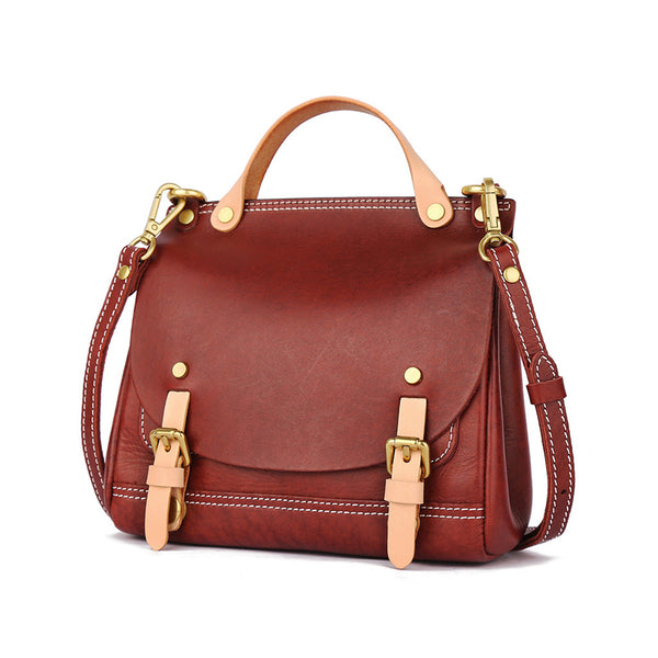 Womens Small Green Leather Shoulder Bag Satchel Backpack For Women
