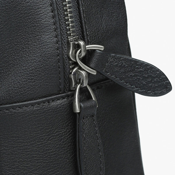 Mini Womens Designer Black Leather Braided Backpack Purse Handmade Backpacks for Women Details 