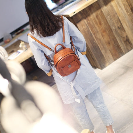 Mini Womens Vintage Brown Leather Backpack Purse Cowhide Crossbody Bag for Women Fashion