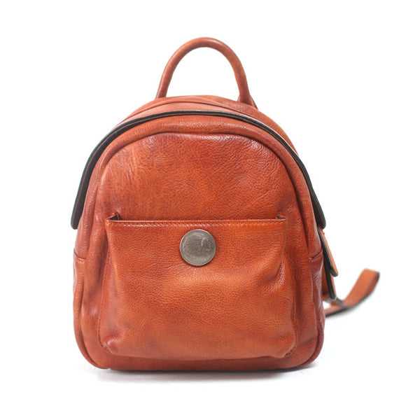 Mini Womens Vintage Brown Leather Backpack Purse Cowhide Crossbody Bag