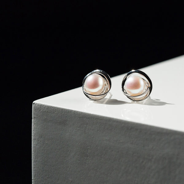 Minimalism Pearl Stud Earrings Silver Jewelry Accessories Gifts Women cute