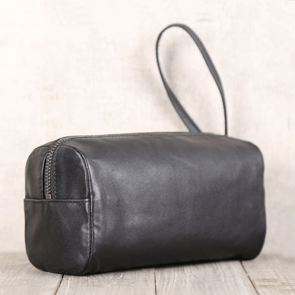 Minimalist Handmade Genuine Leather Wallet Clutches Handbags Phone Case Women Men Minimalism