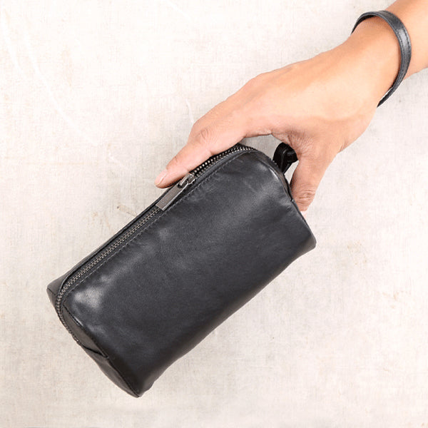 Minimalist Handmade Genuine Leather Wallet Clutches Handbags Phone Case Women Men Unique