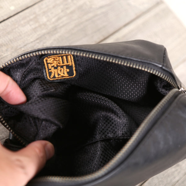 Minimalist Handmade Genuine Leather Wallet Clutches Handbags Phone Case Women Men details