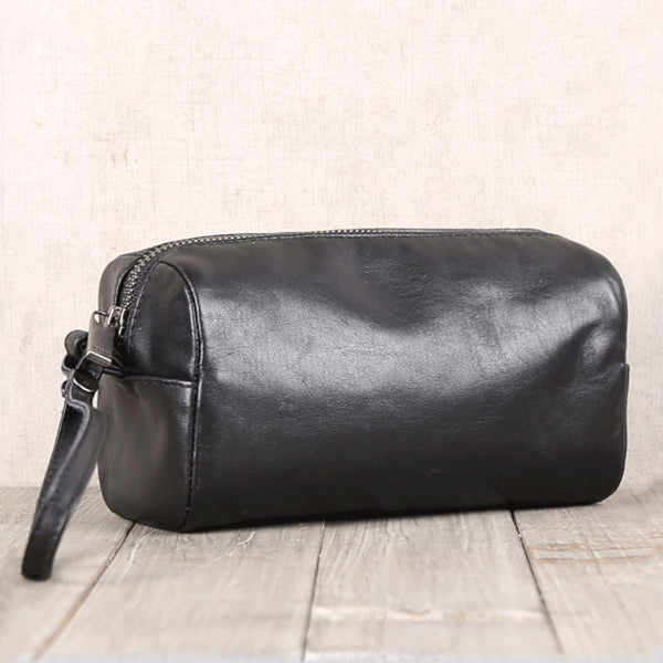 Minimalist Handmade Genuine Leather Wallet Clutches Handbags Phone Case Women Men fashionable
