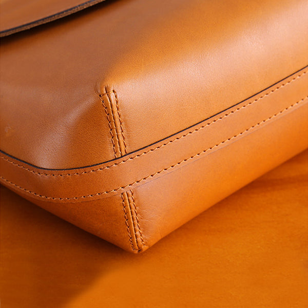 Minimalist Women Brown Leather Satchel Bag Crossbody Bags Purses for Women Boutique