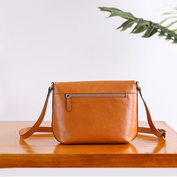 Minimalist Women Brown Leather Satchel Bag Crossbody Bags Purses for Women Designer