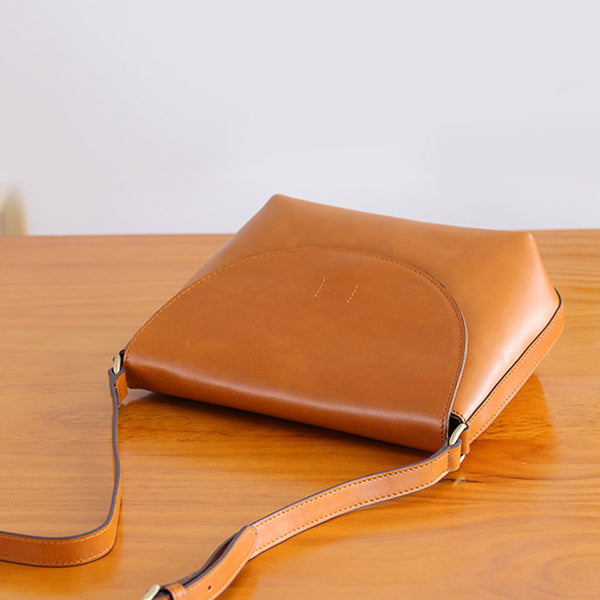 Minimalist Women Brown Leather Satchel Bag Crossbody Bags Purses for Women Details