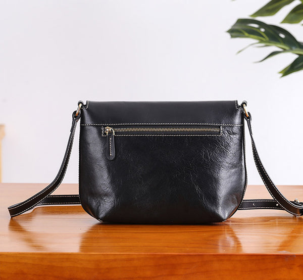 Minimalist Women Brown Leather Satchel Bag Crossbody Bags Purses for Women Handmade