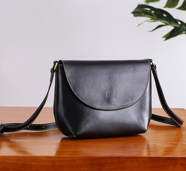 Minimalist Women Brown Leather Satchel Bag Crossbody Bags Purses for Women gift idea