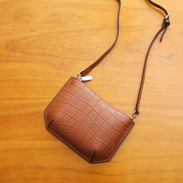 Minimalist Womens Brown Leather Crossbody Bags Shoulder Bag for Women Accessories
