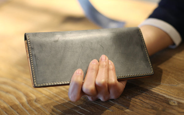 Minimalist Womens Long Leather Wallet Purse Handmade Clutch for Women chic