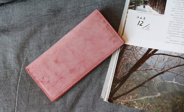 Minimalist Womens Long Leather Wallet Purse Handmade Clutch for Women gift